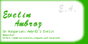 evelin ambroz business card